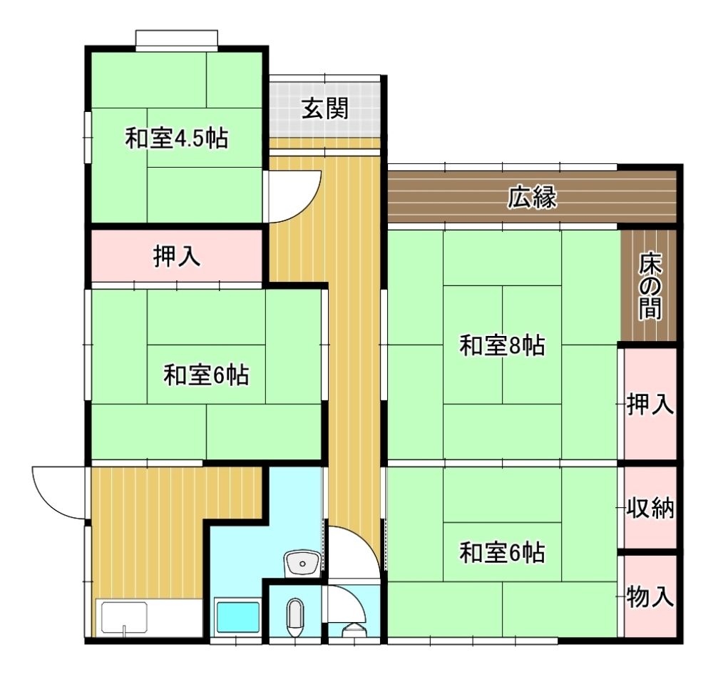 Single-Story 4DK Wooden House for Sale in Wakamatsu-ku, Kitakyushu - Thumbnail 4