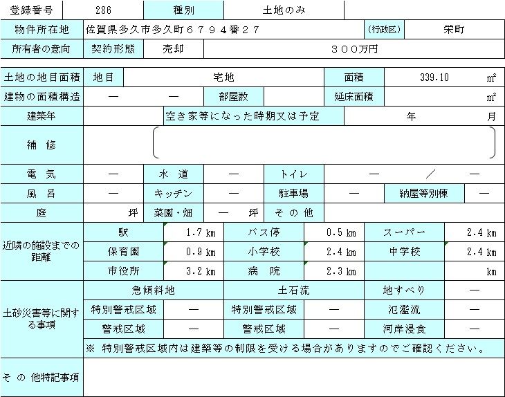 339.1 sqm Vacant Land for Sale in Taku, Saga Prefecture - Thumbnail 3
