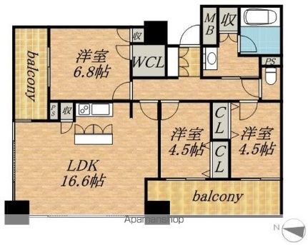 3LDK Apartment for Rent in Chuo Ward, Sapporo - Main Image