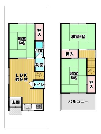 3LDK House for Sale in Higashiosaka Near Yata Station — Floorplan, Higashiosaka, Osaka