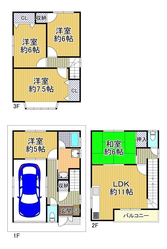 5LDK House for Sale in Minato Ward, Osaka – 107 sqm - Thumbnail 2