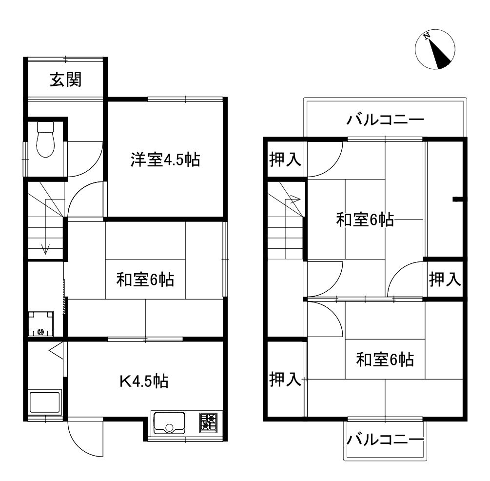 4DK Wooden House for Sale in Izumi City, Osaka - 5800000 Yen - Thumbnail 2