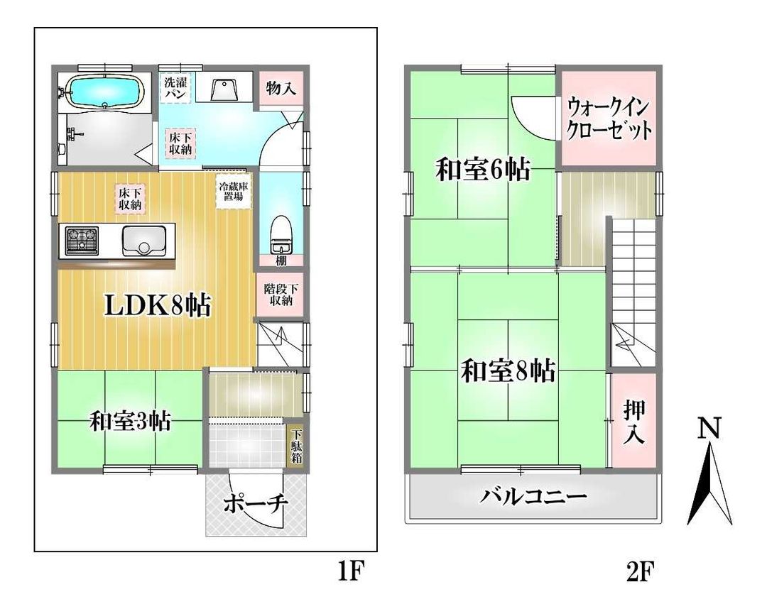 2LDK Lightweight Steel House for Sale in Yao, Osaka - Thumbnail 3