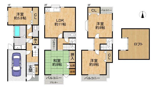 4SLDK House for Sale in Fukushima, Osaka - 118sqm Near Shin-Fukushima Station - Main Image