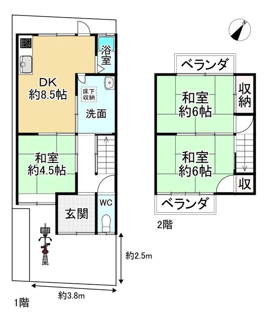 3DK Wooden House for Sale in Uji, Kyoto - 54.65 sqm - Thumbnail 2