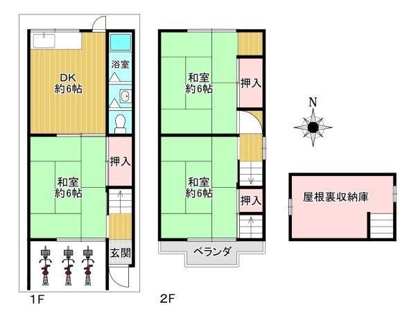 3DK Detached House for Sale in Osaka Nishi Ward - Thumbnail 2