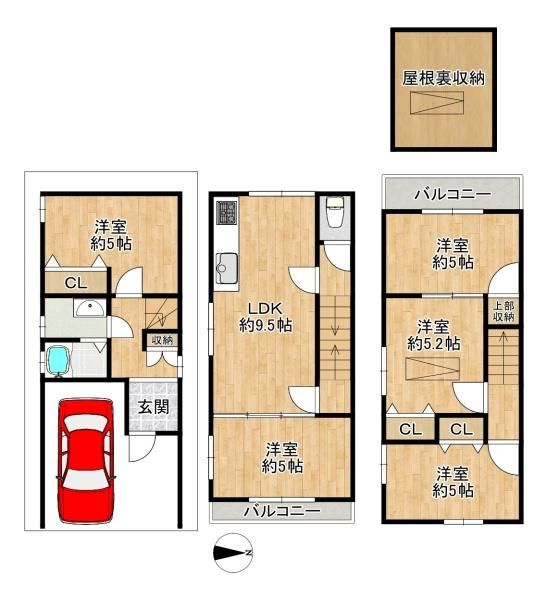 5LDK Steel-Framed House for Sale in Higashiosaka, Osaka - Thumbnail 4