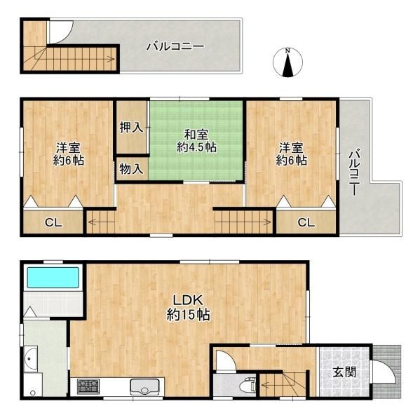 3LDK House with Sky Balcony for Sale in Higashiosaka, Osaka - Thumbnail 2