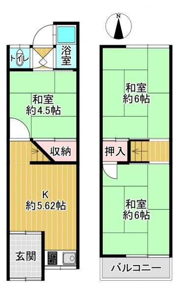 3K Terrace House for Sale in Daito City, Osaka - 1500000 Yen - Thumbnail 2