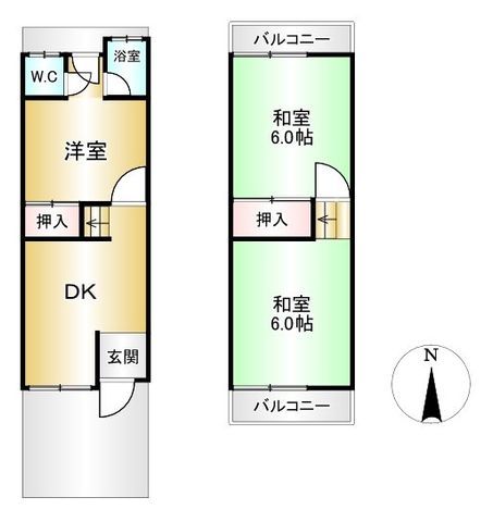 3DK Terrace House for Sale in Suita, Osaka - 650万円 - Thumbnail 3