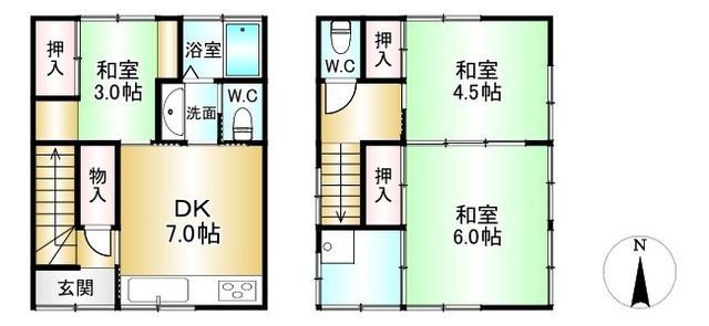 Used Terrace House 3DK in Okamachi, Toyonaka City - 10.8M JPY - Thumbnail 3
