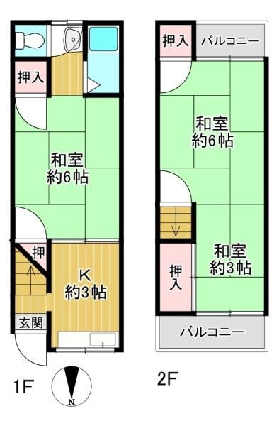 3K Terrace House for Renovation in Suminoe, Osaka - Thumbnail 3