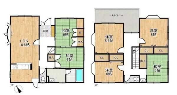 6LDK House for Sale in Kashiba, Nara - 146.7 sqm - Thumbnail 2