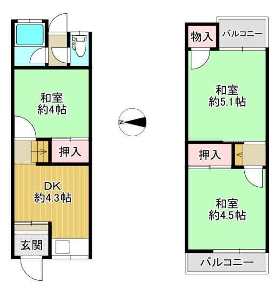 3DK Investment House Near Nozaki Station, Daito City, Osaka - Thumbnail 3