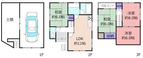3-Story 4LDK House with Parking in Osaka Tsurumi Ward - Thumbnail 2