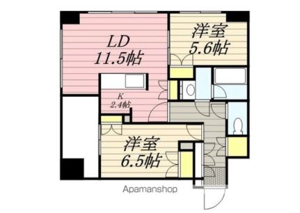 2LDK Apartment for Rent in Chuo-ku, Sapporo, 60.35 sqm - Main Image