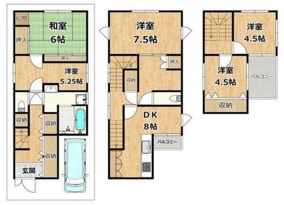 5DK House for Sale in Sakai City, Osaka Prefecture — Floorplan, Higashi, Osaka