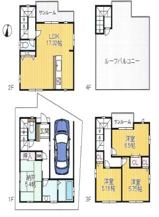 4LDK Detached House with Roof Terrace near Kawahoriguchi Station, Osaka - Main Image