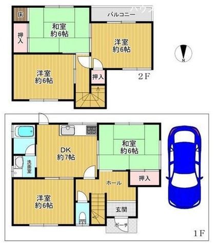 5DK Wooden House for Sale in Ogawa, Matsubara City, Osaka - Thumbnail 2