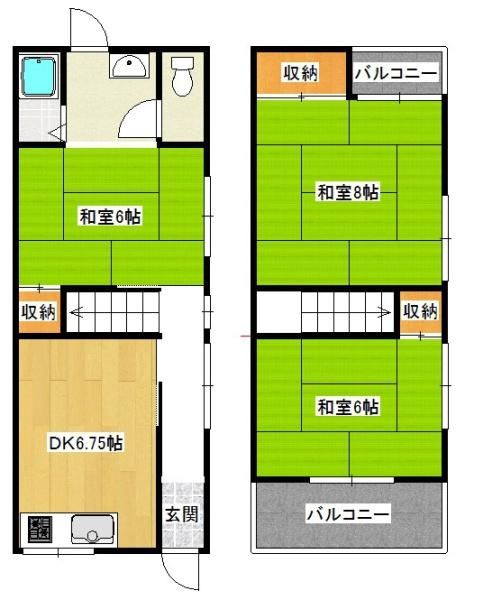 3DK Terraced House for Sale in Daito City, Osaka - Corner Lot - Thumbnail 2