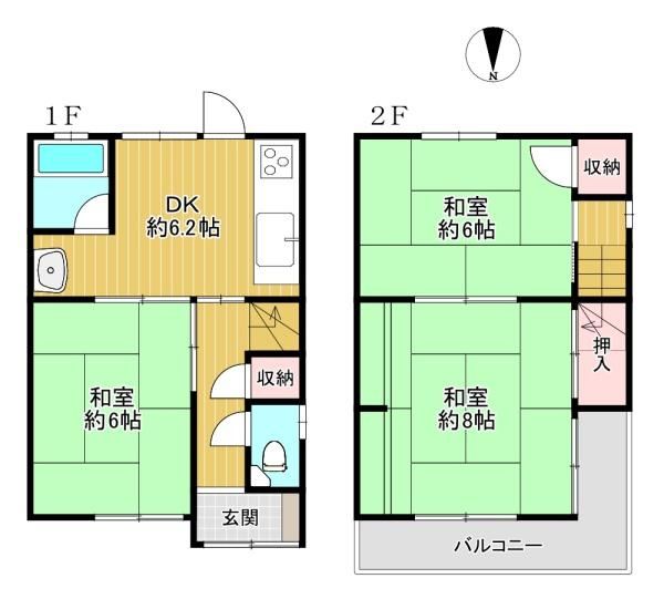 3DK Wooden House for Sale in Hirano Ward, Osaka - Thumbnail 2