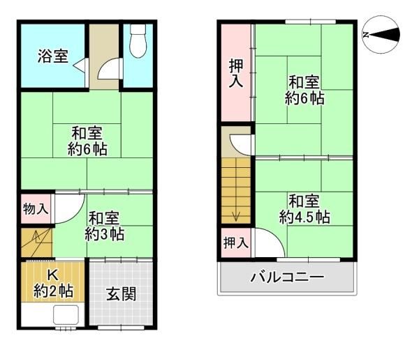 4K Terrace House for Sale in Higashiosaka, Osaka - 900万円 - Thumbnail 2