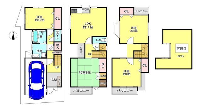4LDK Detached House for Sale near Shin-Fukushima Station, Osaka - Thumbnail 2
