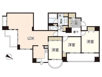 3LDK Apartment for Rent in A City Towers East, Hiroshima — Floorplan, Asaminami, Hiroshima