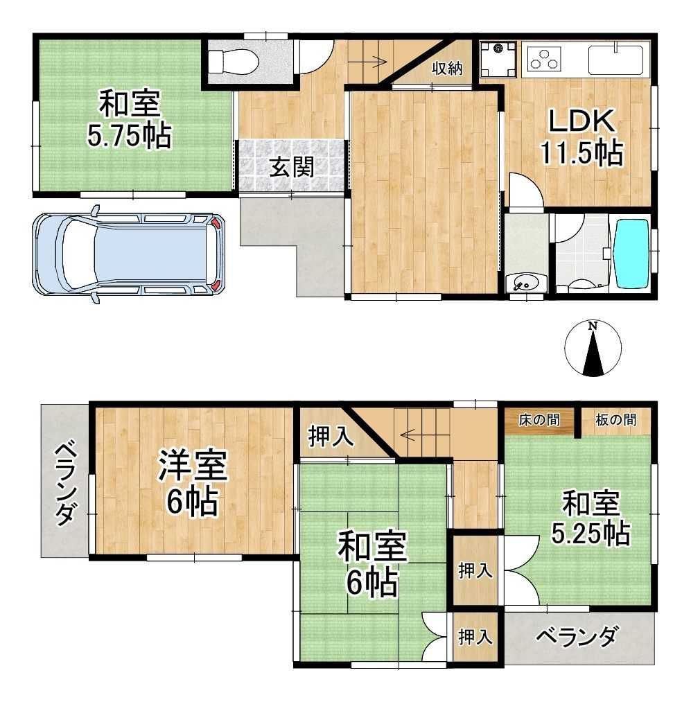 4LDK Detached House for Sale in Yao, Osaka - 74.52 sqm - Thumbnail 4