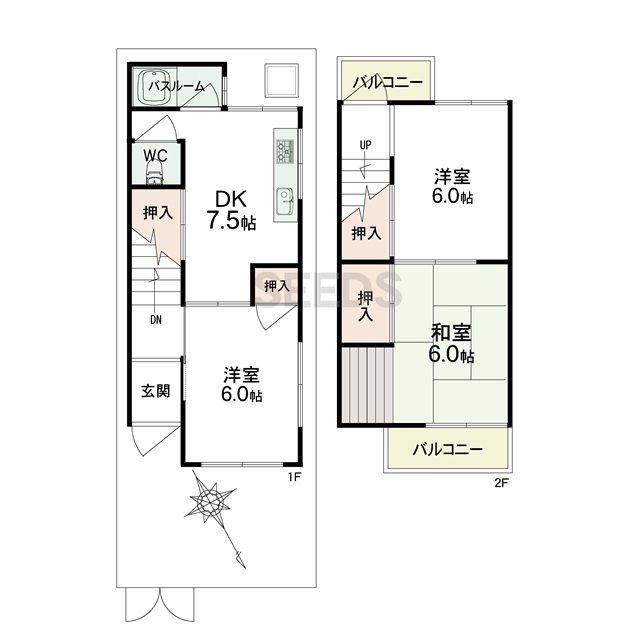 3DK Wooden House for Sale in Shizumigaoka, Kobe - 280万円 - Thumbnail 2