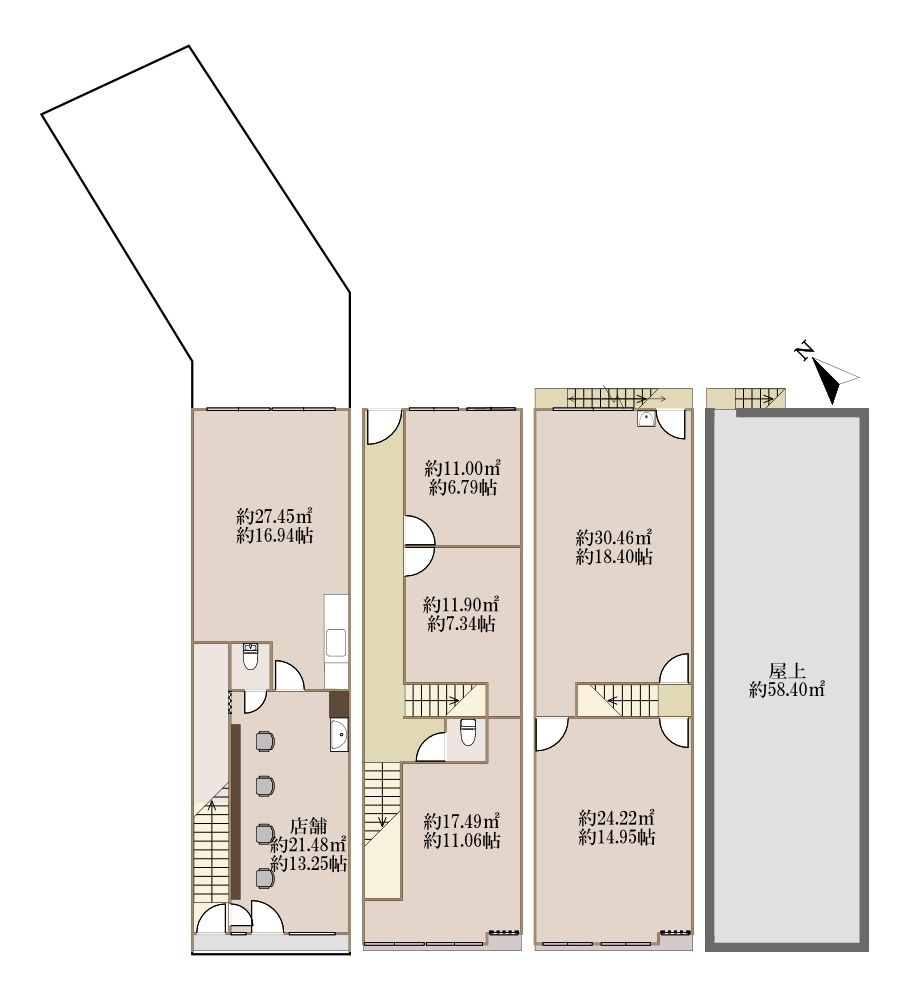 5LDK Shop House for Sale in Osaka's Kita Ward Near Tenjinbashisuji - Thumbnail 3