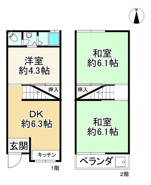 3DK House for Sale in Daito, Osaka - 44.83 sqm - Thumbnail 3