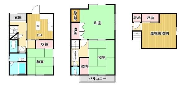 3DK Wooden House with Loft Storage for Sale in Osaka Konohana - Thumbnail 2