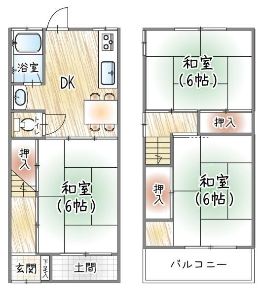 Vacant 3DK House for Sale Near Oowada Station, Kadoma, Osaka - Thumbnail 2