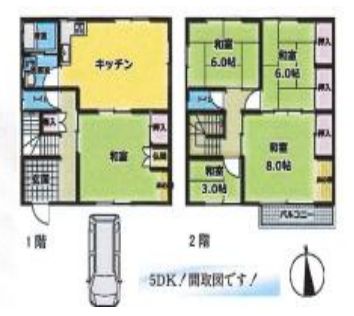5DK Lightweight Steel House for Sale Near Tannowa Station, Osaka - Main Image