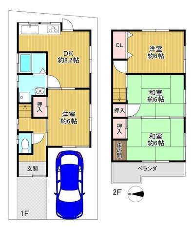 4DK Wooden House for Sale in Higashiosaka with Parking — Floorplan, Higashiosaka, Osaka