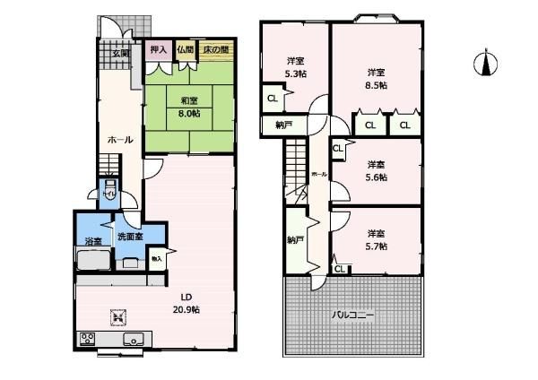 5LDK Detached House for Sale in Kashihara, Nara - Thumbnail 2