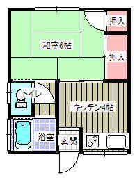 1K Apartment for Rent in Miyawaka City, Fukuoka - 22,000 Yen - Thumbnail 2