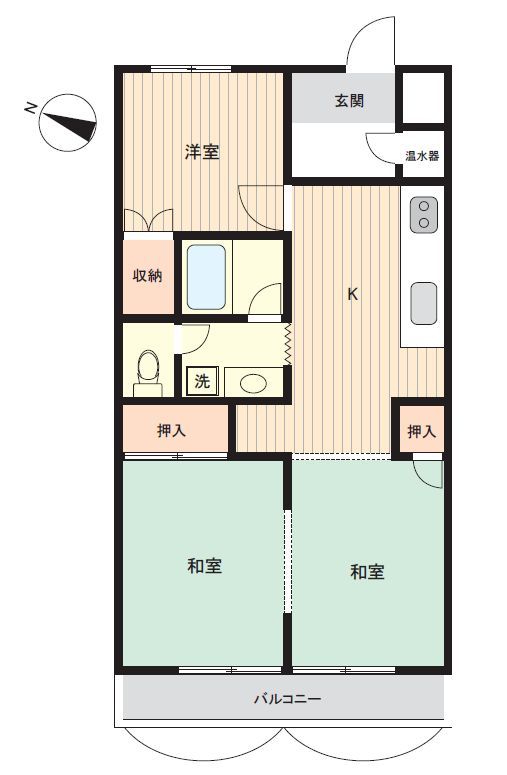 3K Corner Apartment with Full Storage in Kitakyushu Moji Ward - Thumbnail 2