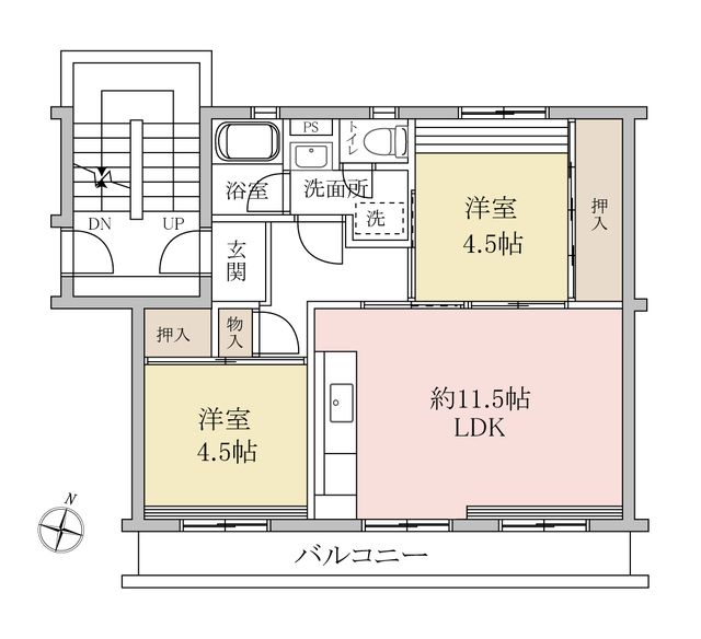 2LDK Apartment in Kashiwa, Chiba - Renovated 4th Floor Unit - Thumbnail 2