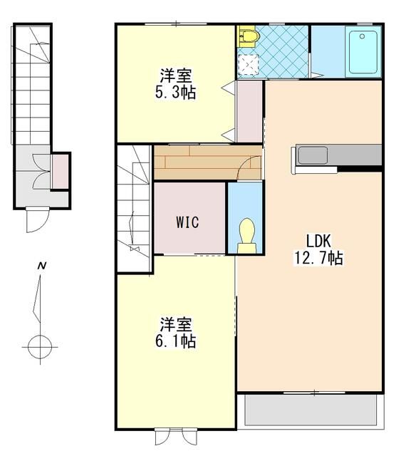 2LDK Apartment for Rent in Sano, Tochigi - Shiroyama Hills B - Thumbnail 4