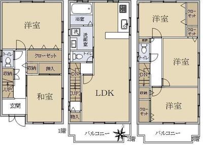 5LDK Steel-Frame House for Sale in Settsu City, Osaka — Image 44, Settsu, Osaka