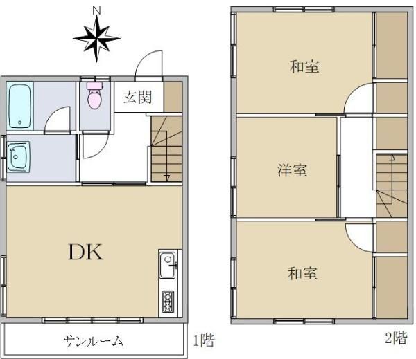 1982 Terraced House in Yokohama Minami Ward | 3DK Layout - Thumbnail 3