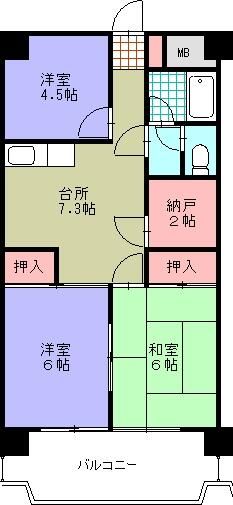 3DK Apartment for Rent in Morioka, Iwate - 53.41 sqm - Thumbnail 3