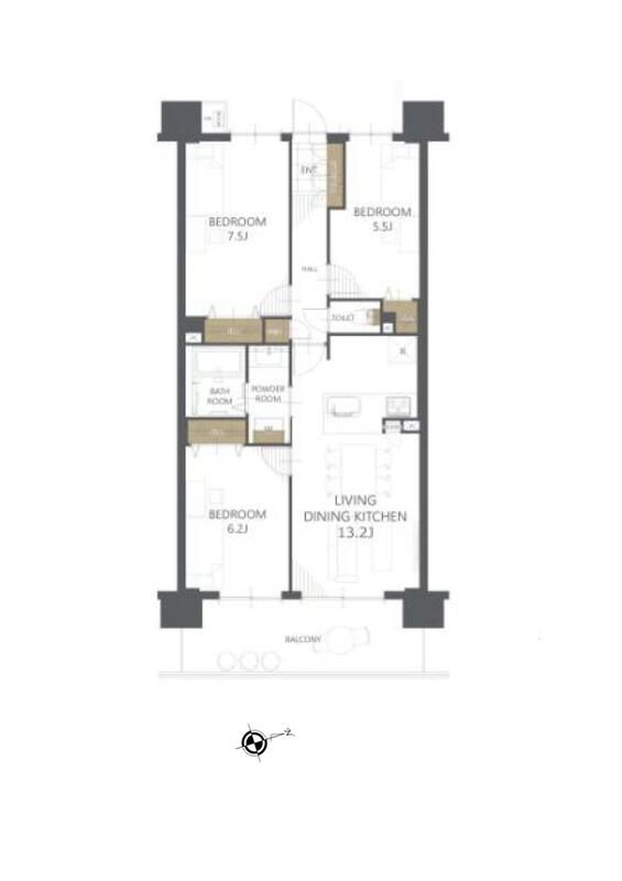 3LDK Condo in Crest City Towers Urayasu, Ichikawa, Chiba - Thumbnail 2