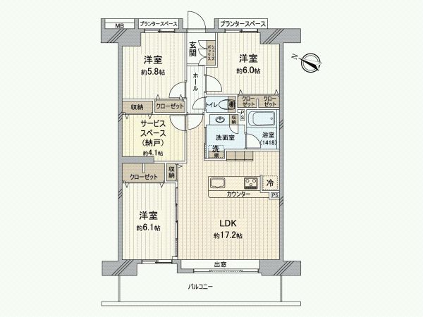 3SLDK SRC Apartment for Sale in Inage, Chiba City - Thumbnail 2