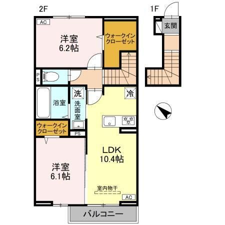 CLASSEUM Okegawa Izumi II: 2LDK Apartment for Rent in Okegawa - Thumbnail 2
