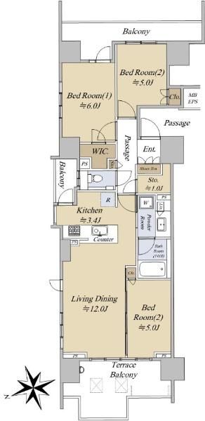 3LDK Apartment for Sale in Minato Ward, Tokyo - Harbor Terrace Shinagawa - Thumbnail 4
