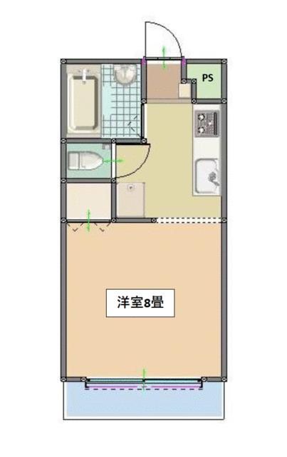 1K Apartment for Rent in Mito, Ibaraki - 24.84 sqm - Image 1