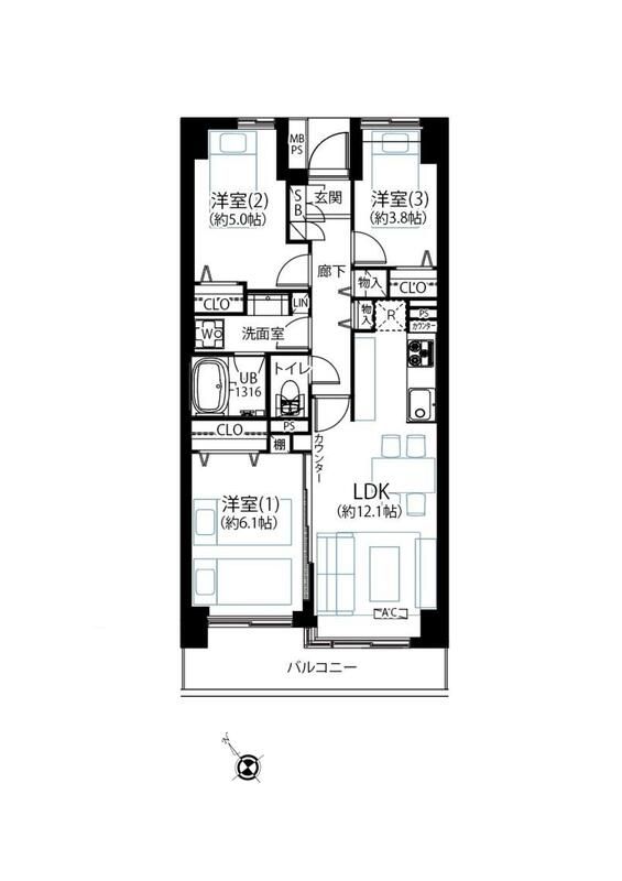 3LDK Apartment for Sale in Katase Kaigan, Fujisawa, Kanagawa - Thumbnail 2